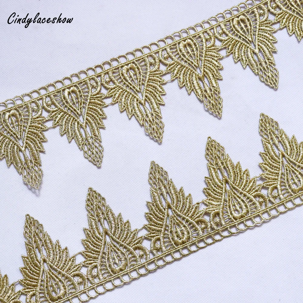 

1 Yard 8.2 cm Width Gold Scalloped Lace Trim Ribbon For Crown Costume Curtains Sewing Lace Applique Dress Edge Cake Decor DIY