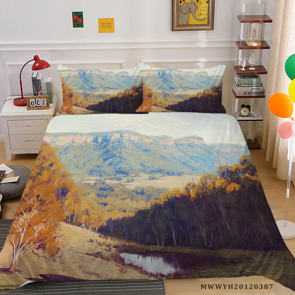 

Home Textile 3D Bedding Set King Queen Full Double Single Size 2/3 Pcs Highend Bedclothes Natural Scenery Hot Selling