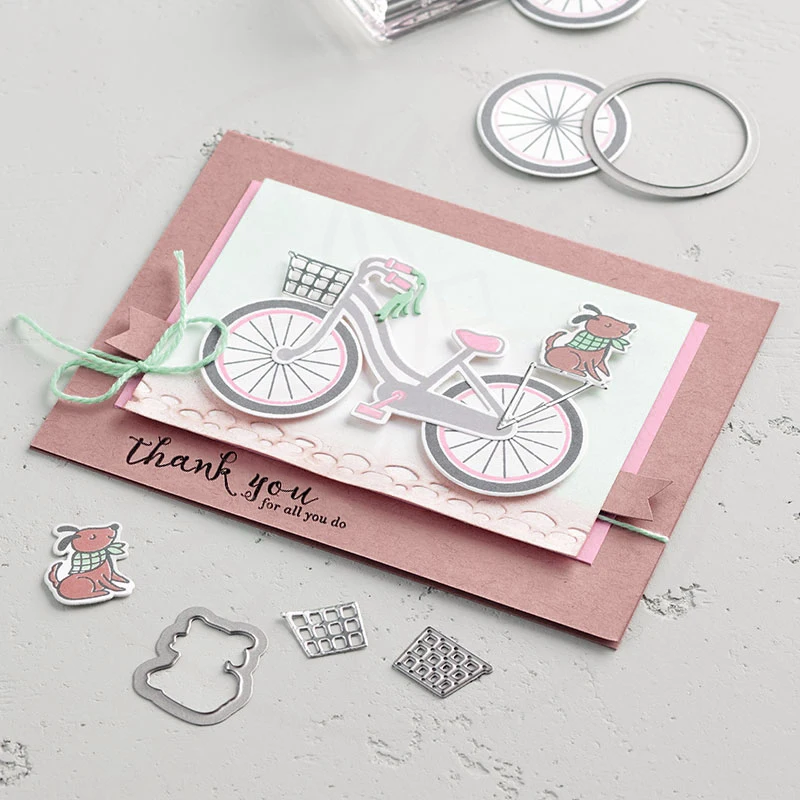 JC139 bike ride Metal Cutting Dies and stamps DIY Scrapbooking Card |
