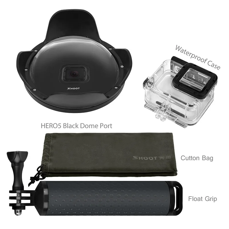 

Handheld Underwater Dome Port for GoPro Hero 7 6 5 with Float Grip Waterproof Case Sunshade Lens Dome for GoPro 6 5 7 Accessory