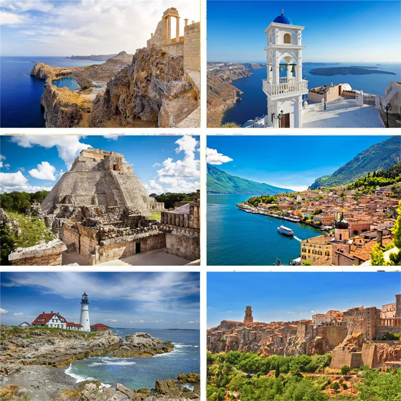 Виниловый фон Nitree реквизит для фотосъемки живописный Путешествия Замок Церковь