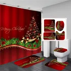 Комплект штор для душа с Санта-Клаусом и сексуальной девушкой, нескользящий коврик для ванной, ковер, декоративный ковер для рождественского праздника