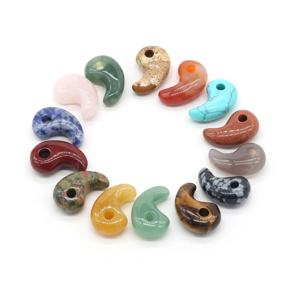 

2PC 2021 New Comma-shaped Various Natural Stone Pendants Suitable for DIY Necklaces Earrings Jewelry Making Supplies 15X22 Mm