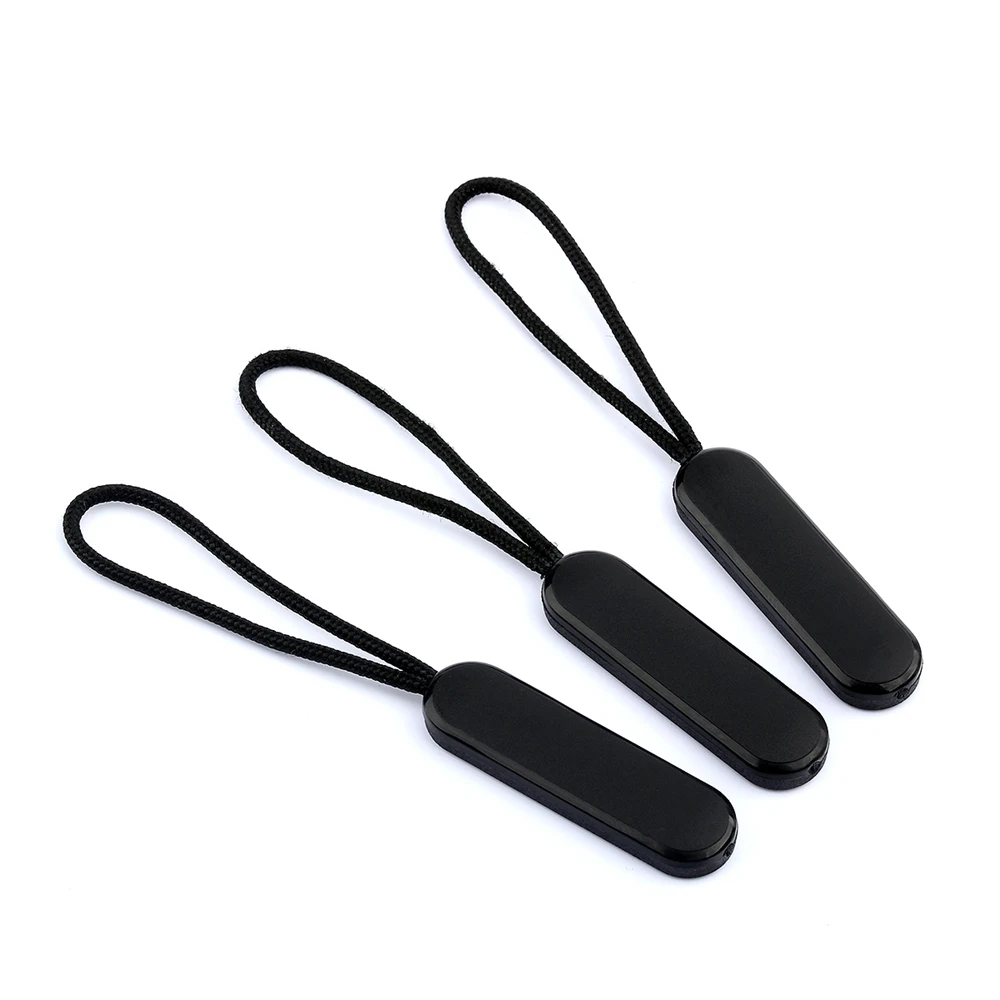 10 шт/50 шт/100 шт Высокое качество черный шнурок для застежки-молнии веревка тяги на