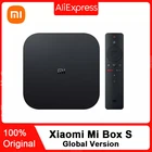 Приставка телевизионная Xiaomi Mi Box S, цифровая консоль с процессором Cortex-A53, 4 ядра, 64 бит, Mali-450,1000 Mbp, Android 8.1, 2 Гб+8 Гб, HDMI 2.0, 2.4G5.8G, Wi-Fi, Bluetooth 4.2