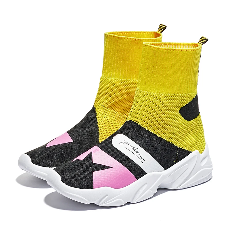 Модные женские кроссовки Сезон весна-осень Высокие эластичные носки Дышащая