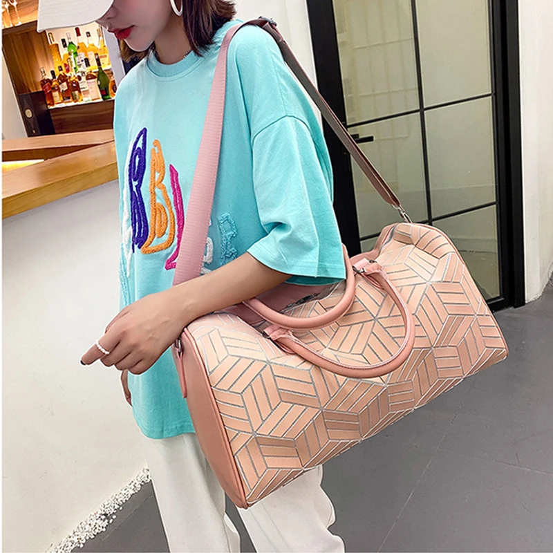 New Bags For Women Fashion Laser Geometric Suitcase Large Women's Bag PU Leather Handbag Tote Bags For Women