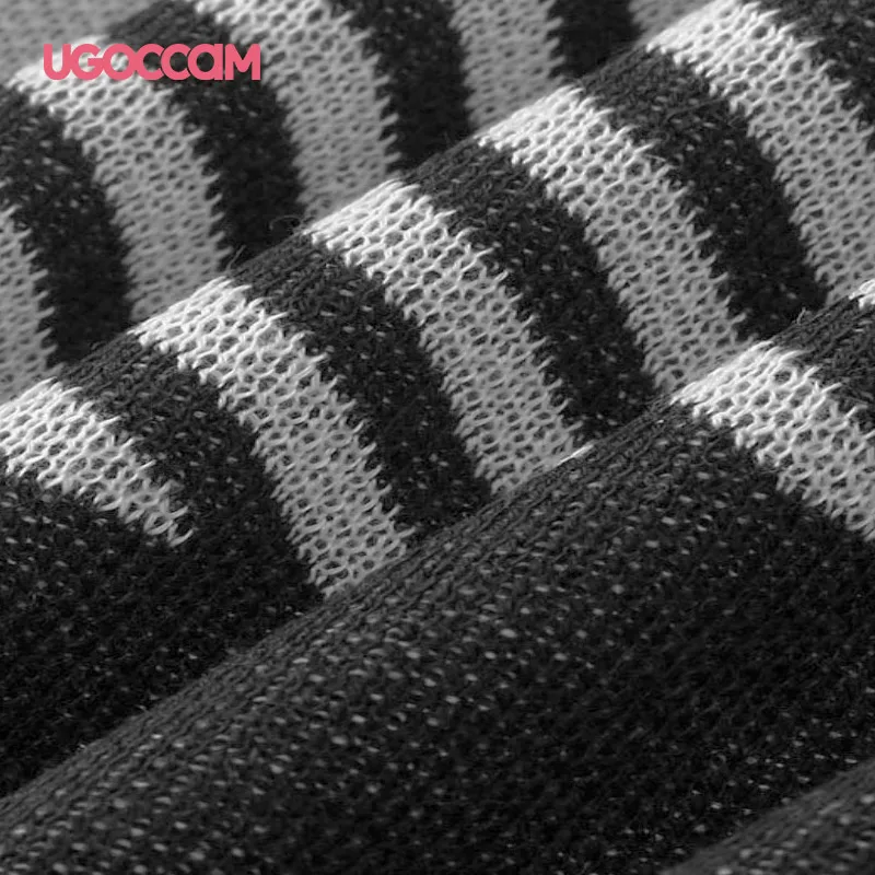 

UGOCCAM Top Contrast Woman Tshirts Long Sleeve Top Women Plaid Femme T-shirts O-neck Loose Women T Shirt Women Clothing 2021