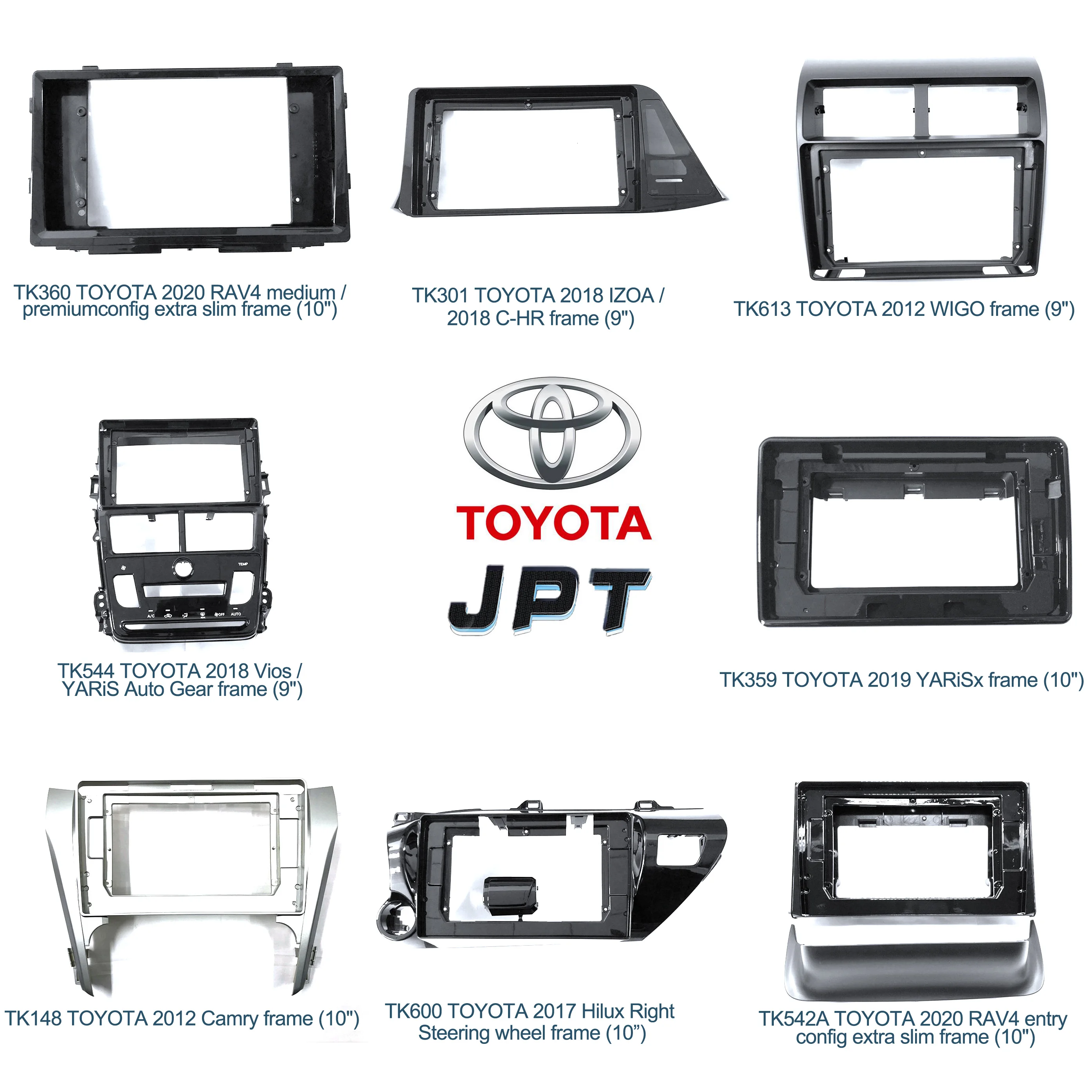 JPT Toyota серии CarPlay мультимедийный плеер framefor innova Crystal Alphard wish harrier Noah rav4 carframe 9 дюймов