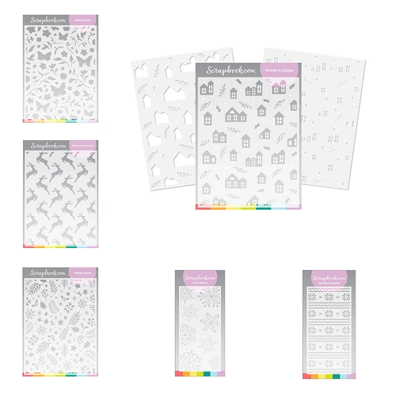 

Winter Floral `slimline-snowflakes Layered Set-winter Cottage Spring Floral 2021 Hot Selling Stencil Set for Handmade Decoration