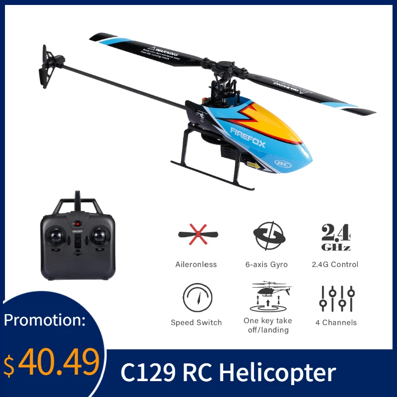 

C129 RC Helicopter 4CH Mini Aileronless Helicopter 6-axis Gyro 15min Flight Time Remote Control Helicopter RC Aircraft for Kids