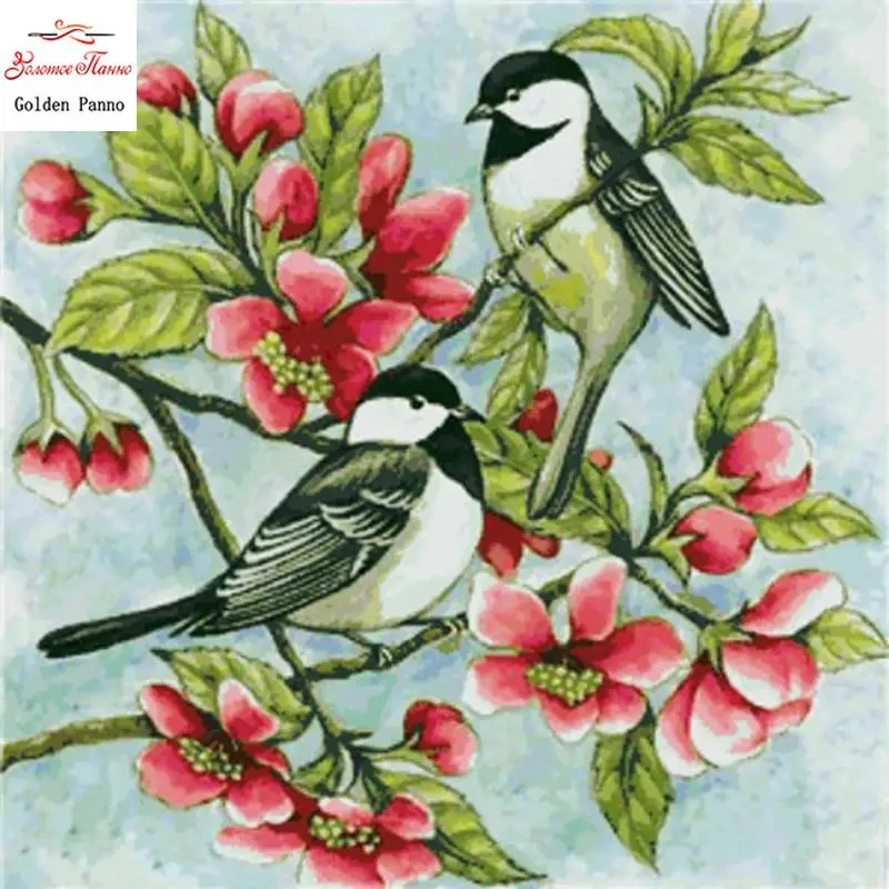 Diamante Pintura Ponto Cruz Flor Pssaro Diamante Bordado Quadrado Imagem Strass