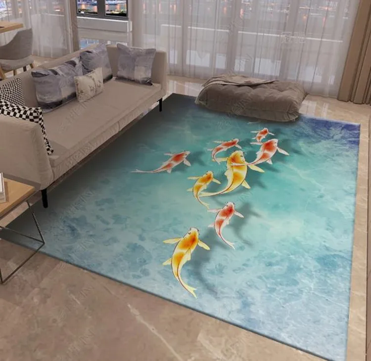 Пользовательские настенные 3D-обои любого размера ручная роспись девять рыбок