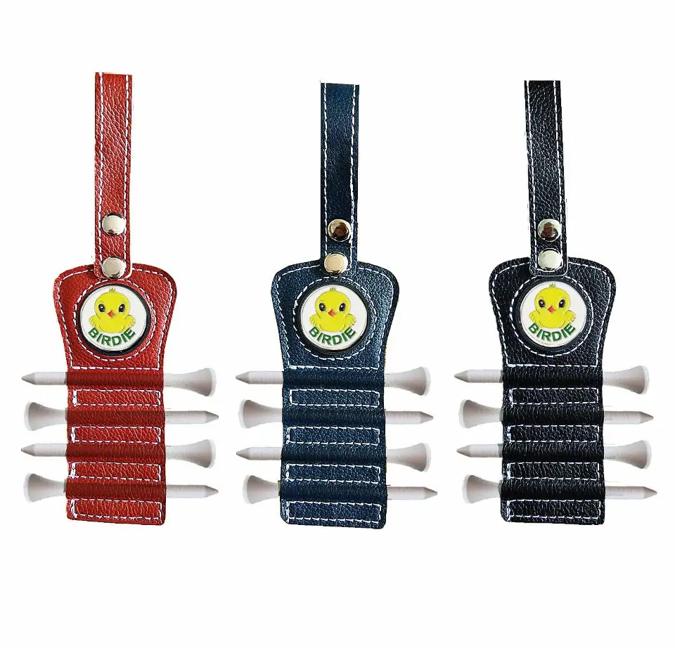 

Tee holder/Hanger With Ball Marker 4 Tees And 1 Ball Holder PU