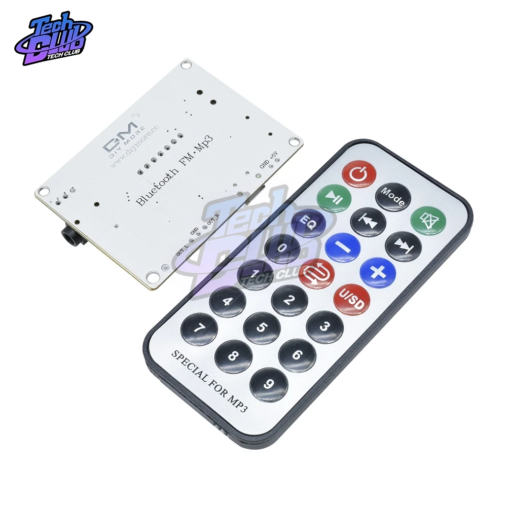 Цифровой светодиодный беспроводной Bluetooth FM MP3 декодирующая плата TF Micro SD карта