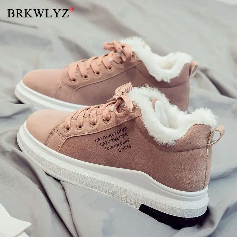 Зимние ботинки Женские теплые короткие плюшевые ботильоны на меху Женская