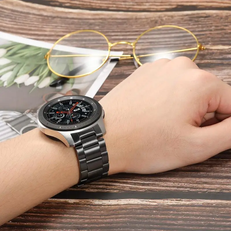 Без зазора твердый ремешок из нержавеющей стали для samsung Galaxy Watch 46 мм/gear S3 быстроразъемный браслет