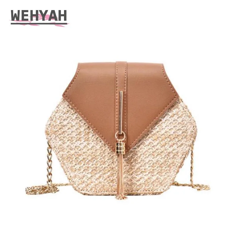 Wahyah сумка из ротанга Женская Ручная Сумка для женщин с кисточкой искусственной