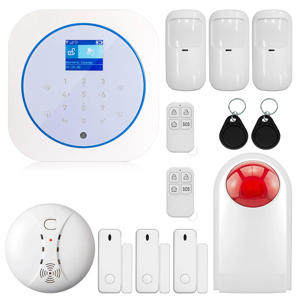 Kit 7 Золотая безопасность WiFi GSM Беспроводная умная домашняя система охранной сигнализации Tuya APP контроль Противоугонная сигнализация - Цвет: Kit 7