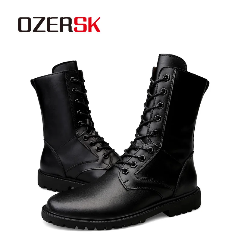 OZERSK/Осенняя мужская обувь с высоким берцем повседневные мужские ботинки из