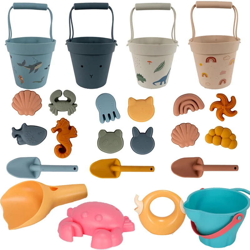 

Children Beach Toys 17Pcs Kit Baby Summer Digging Sand Tool With Shovel Water Game Play Outdoor Toy Set Sandbox For Boys Girls
