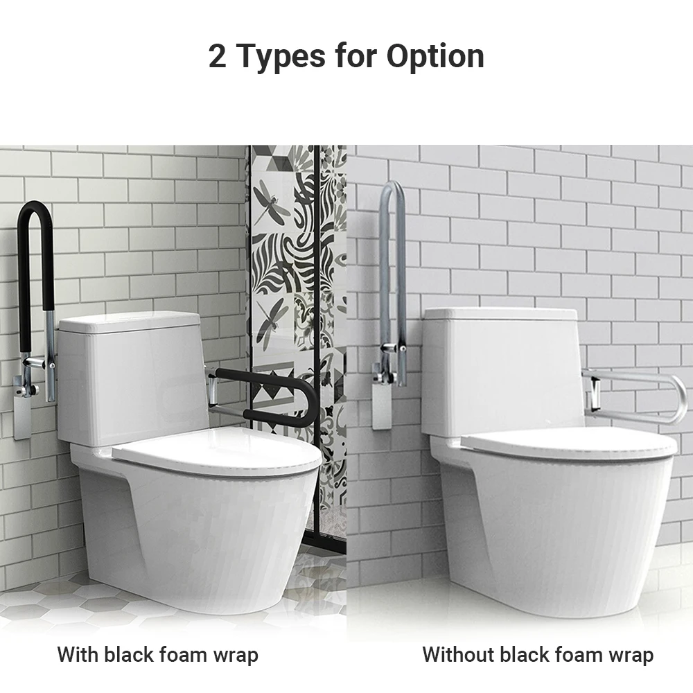 

Bathroom Grab Bar Handle Flip-up Screw-in Toilet Safety Rail Hand Grip Home Health Care Equipment for Elderly Disabled