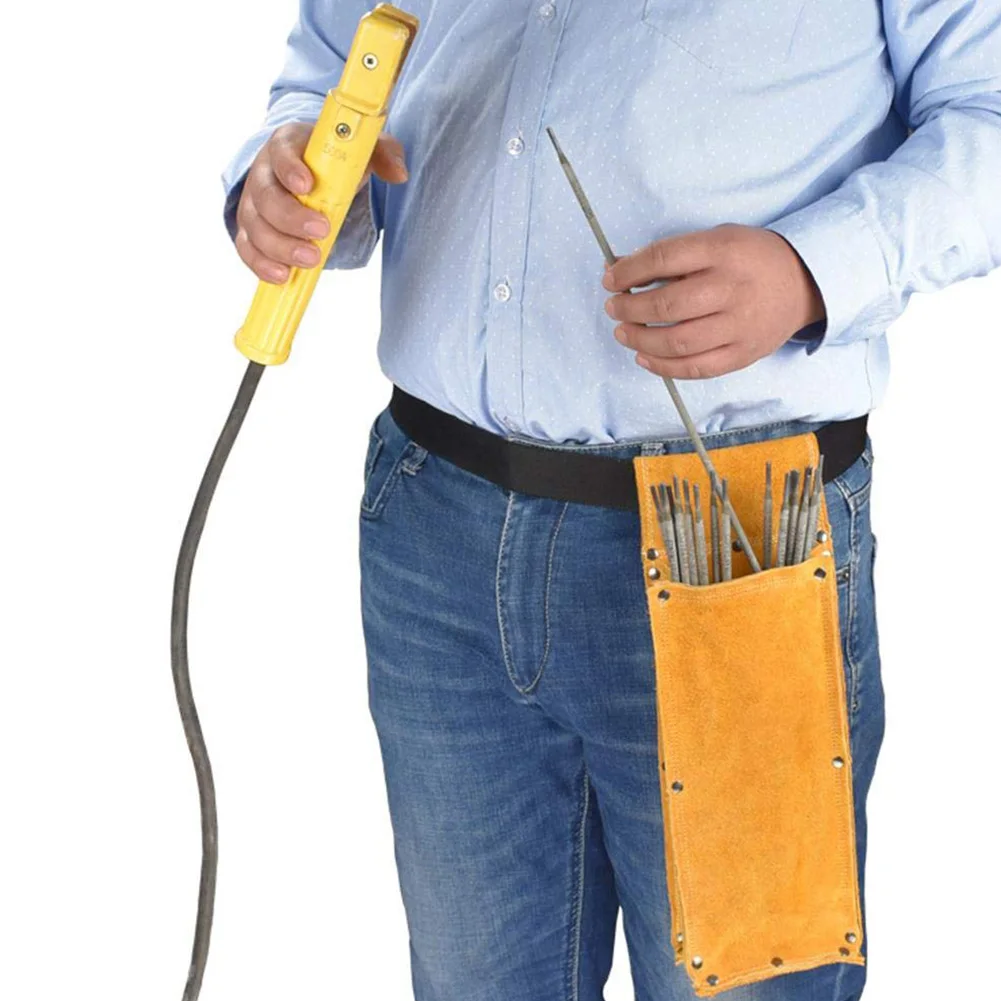 

Tool Electrode Holder Flame Retardant Backpacking Artificial Cowhide Portable Storage Car Travel Hiking Hardware Welding Rod Bag