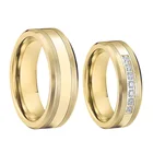 Обручальные кольца для мужчин и женщин с позолотой 18 К, обручальные кольца из нержавеющей стали