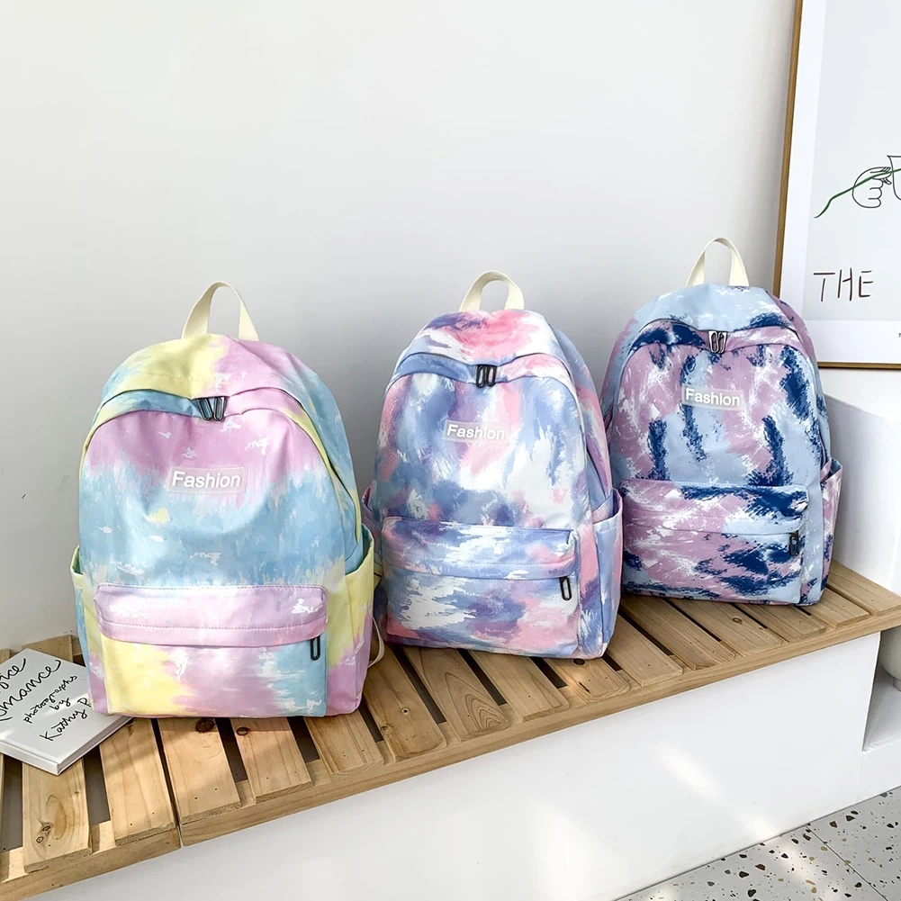

Fashion Colorful Pattern School Shoulder Bag For Teenager Girls Casual Oxford Cloth Zipper Bagpack Outdoor Travel Women Backpack