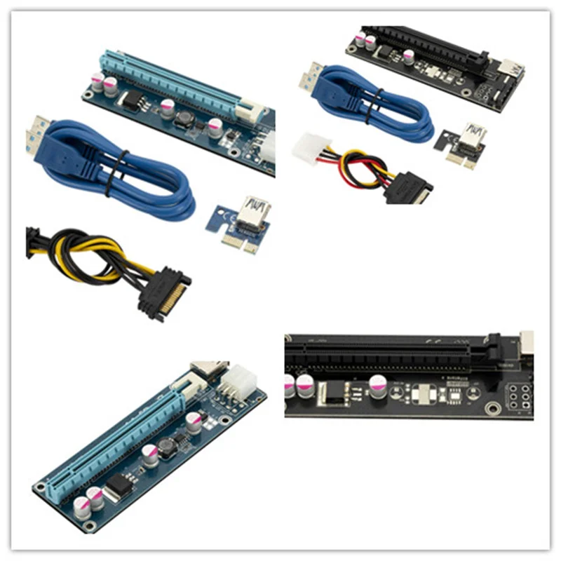 USB 3 0 адаптер VER006S PCI-E 1X до 16X карта расширения PCIe удлинитель SATA на 4-контактный