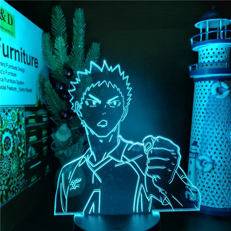 Haikyuu Kotaru Bokuto Anime Night Lights 3D Visual Decoration LED Set Colorful Christmas Gift for Kids Novelty Lighting Lampara decorative night lights