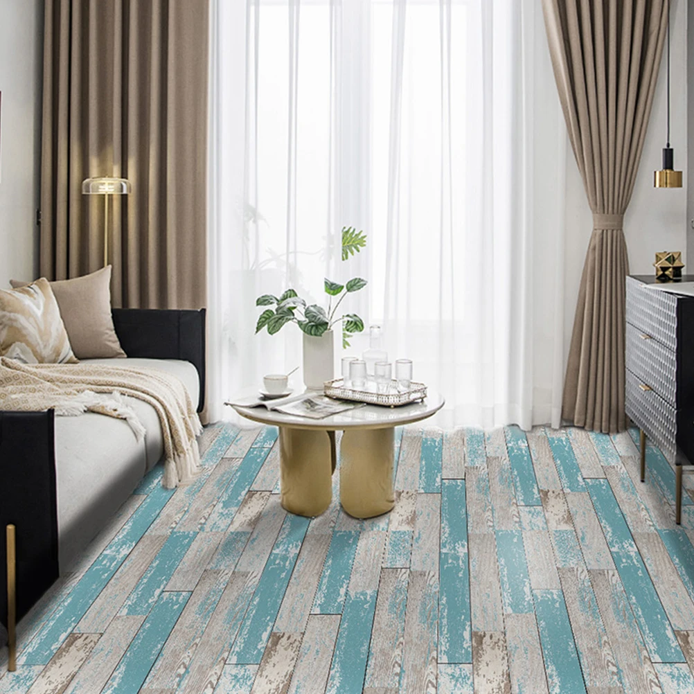 1 шт. имитация серого и зеленого дерева зерна шаблон пол стикер DIY самоклеющиеся