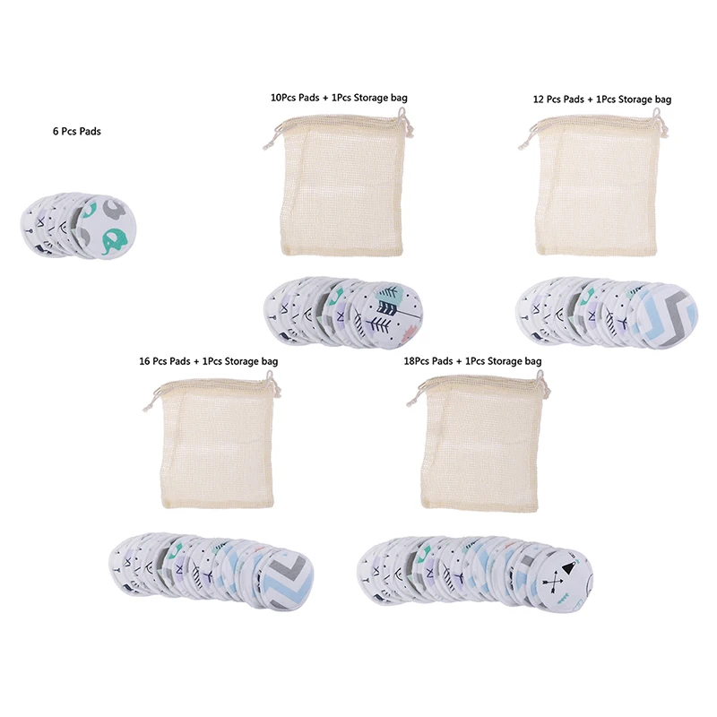 

Reusable Cotton Pad Make Up Facial Remover Double Layer Wipe Pads Nail Art Cleaning Pads Washable With Laundry Bag 12Pcs/6PCS