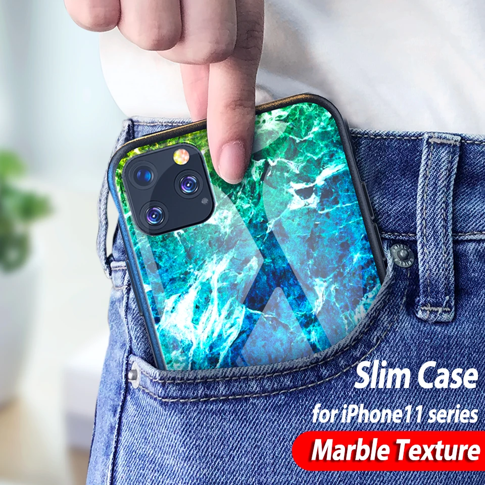 Новый мраморный чехол из закаленного стекла для Iphone 11 Pro Max Iphone11 на заднюю панель