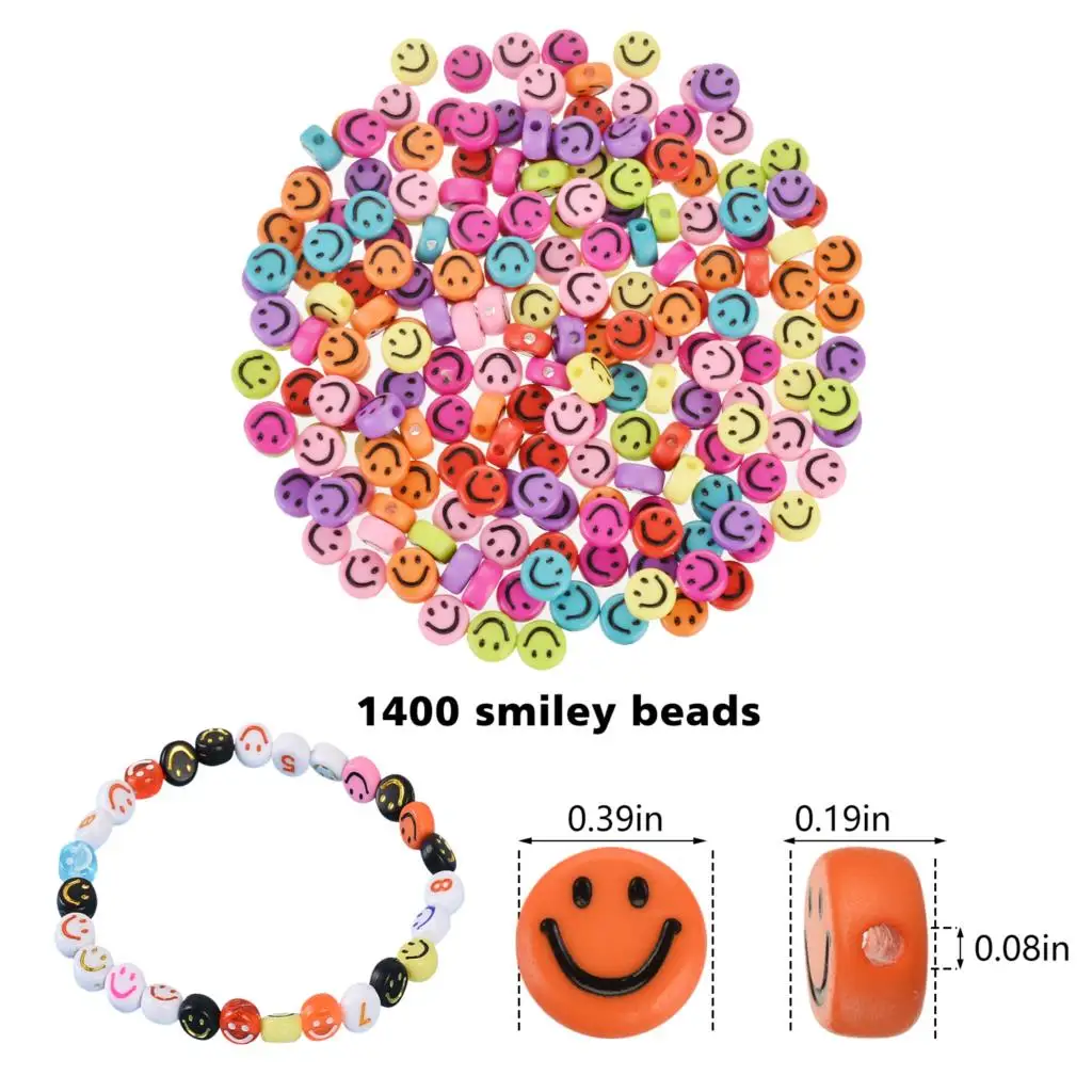 

1400 шт. акриловые бусины овальной формы в форме улыбки для изготовления ювелирных изделий Аксессуары шармы браслет ожерелье Свободные косми...