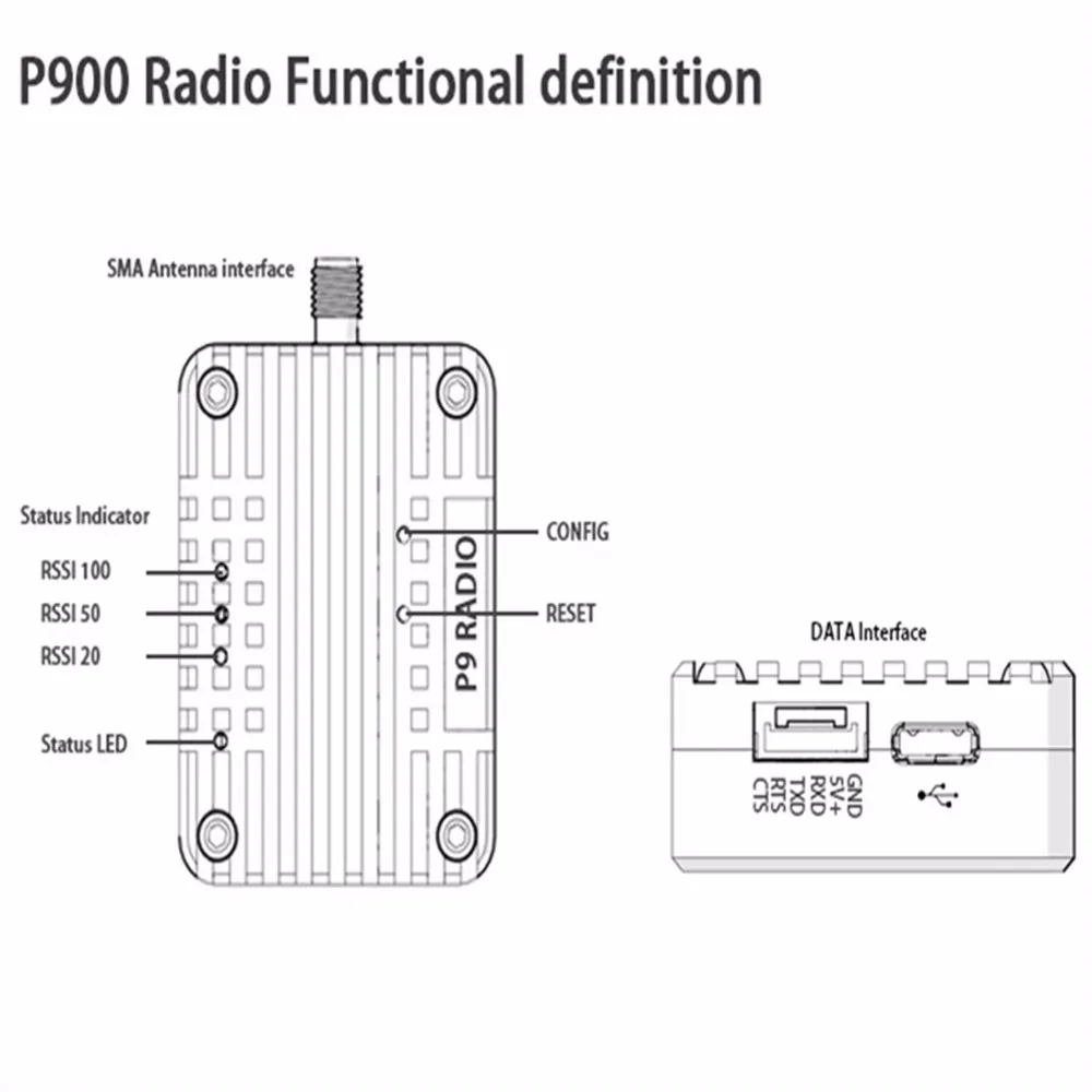 

long distance CUAV P9 900MHZ Radio Telemetry Wireless Transmission Module for pixhack APM Pixhawk Flight Controller