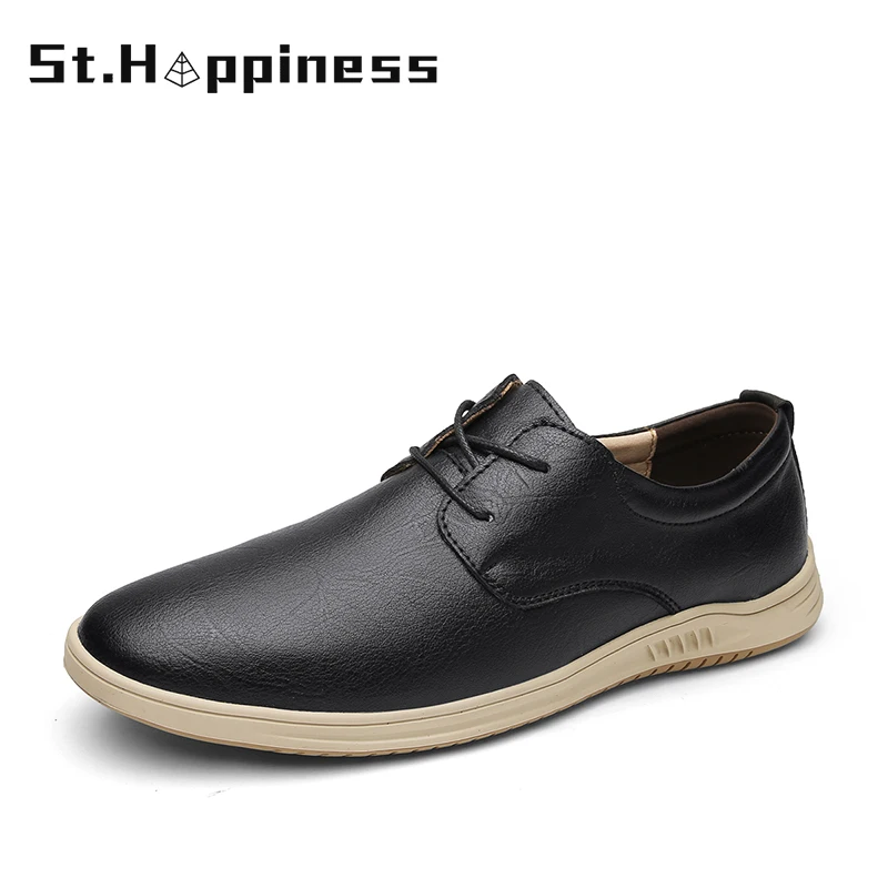 

2021 New Men's Soft Leather Shoes Brand Fashion Lace-up Luxury Dress Shoes Light Classic Casual Flat Shoes Loafers Large Size