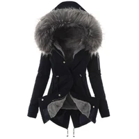autumn winter parkas women long jacket coat female fashion down jacket with faux fur collar coat hooded warm slim parkas