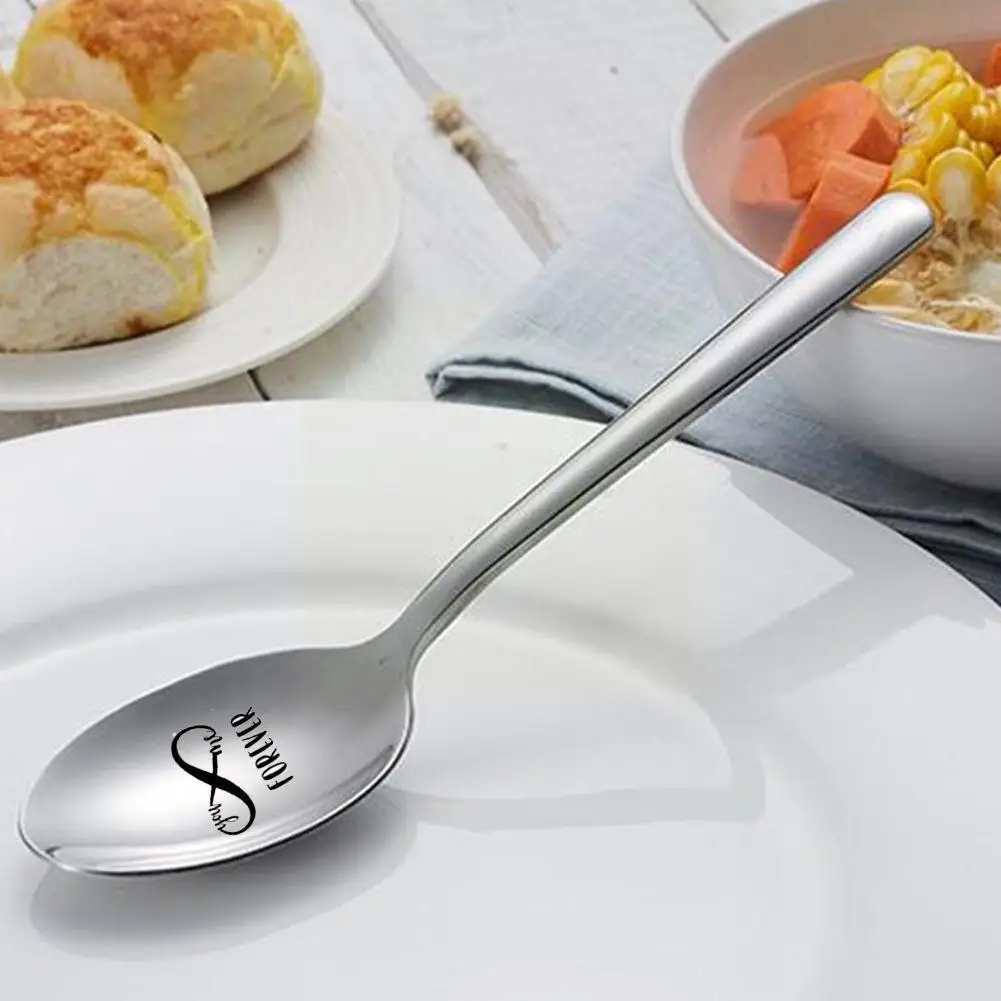 

Ложка стальная с длинной ручкой, ложка, Свадебный Подарок на годовщину, для ресторана, подарок ко Дню Святого Валентина
