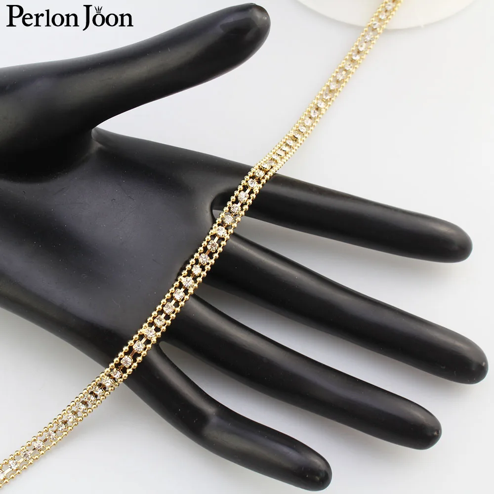 1 ярд 5 мм ширина маленькой отделки стразы отделочная лента с цепочкой для одежды