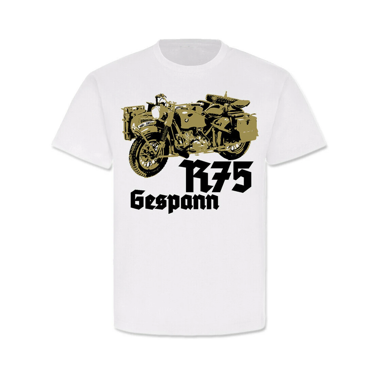 

R75 Team Motorcycle Vintage Sidecar Heavy Terrain Machine T-Shirt. Summer Cotton Short Sleeve O-Neck Mens T Shirt S-3XL