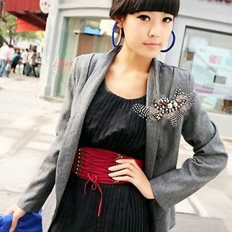 

Womens Elastic Wide Lace Up Waistband Stretch Cinch Dress Waist Belt Bandage New