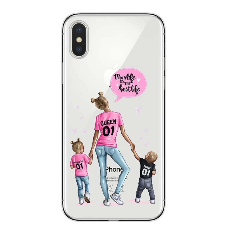 

Woman Fashion Girl Super Mom Baby Phone Cases for Iphone 11 Pro Max 12 Pro Mini XR XS 8 X 7 6 6s Plus SE 2020 Silicone TPU Cover