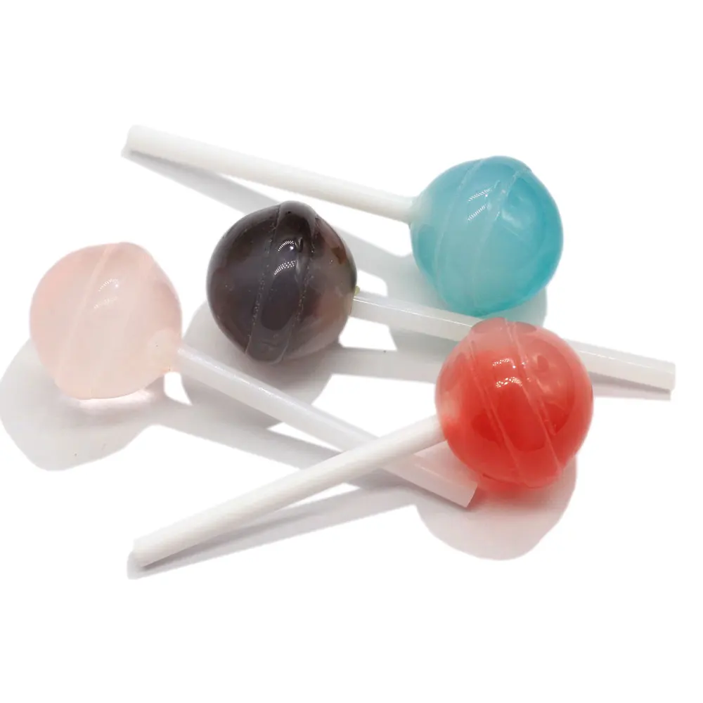 Hottest Colorful Lollipop Resin Decoration Charms Handmade Dollhouse Toys Gifts Simulation Sweet Candy Food DIY Craft