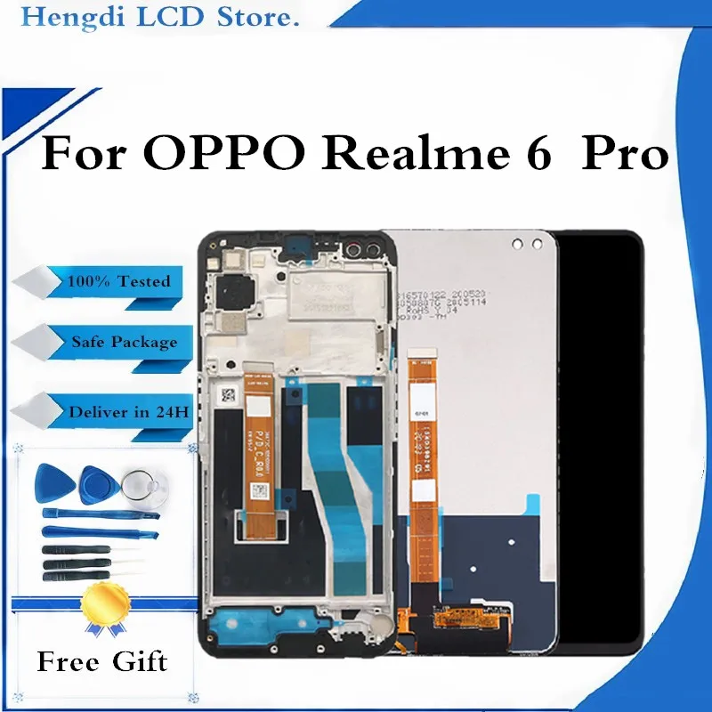 

LCD For OPPO Realme 6 Pro RMX2061 RMX2063 LCD Display Touch Screen Digitizer Replacement For Realme 6 Pro Display Screen
