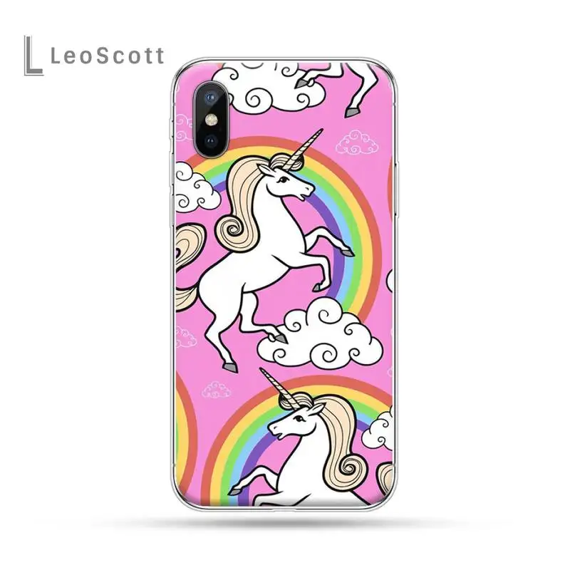 

Rainbow Unicorn cute cartoonfashion luxury Phone Case shellfor iPhone 11 12 pro XS MAX 8 7 6 6S Plus X 5S SE 2020 XR