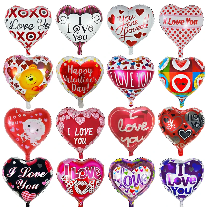 50 шт в наборе 18 дюймов красочный форме сердца I Love You Фольга воздушные шары с Днем