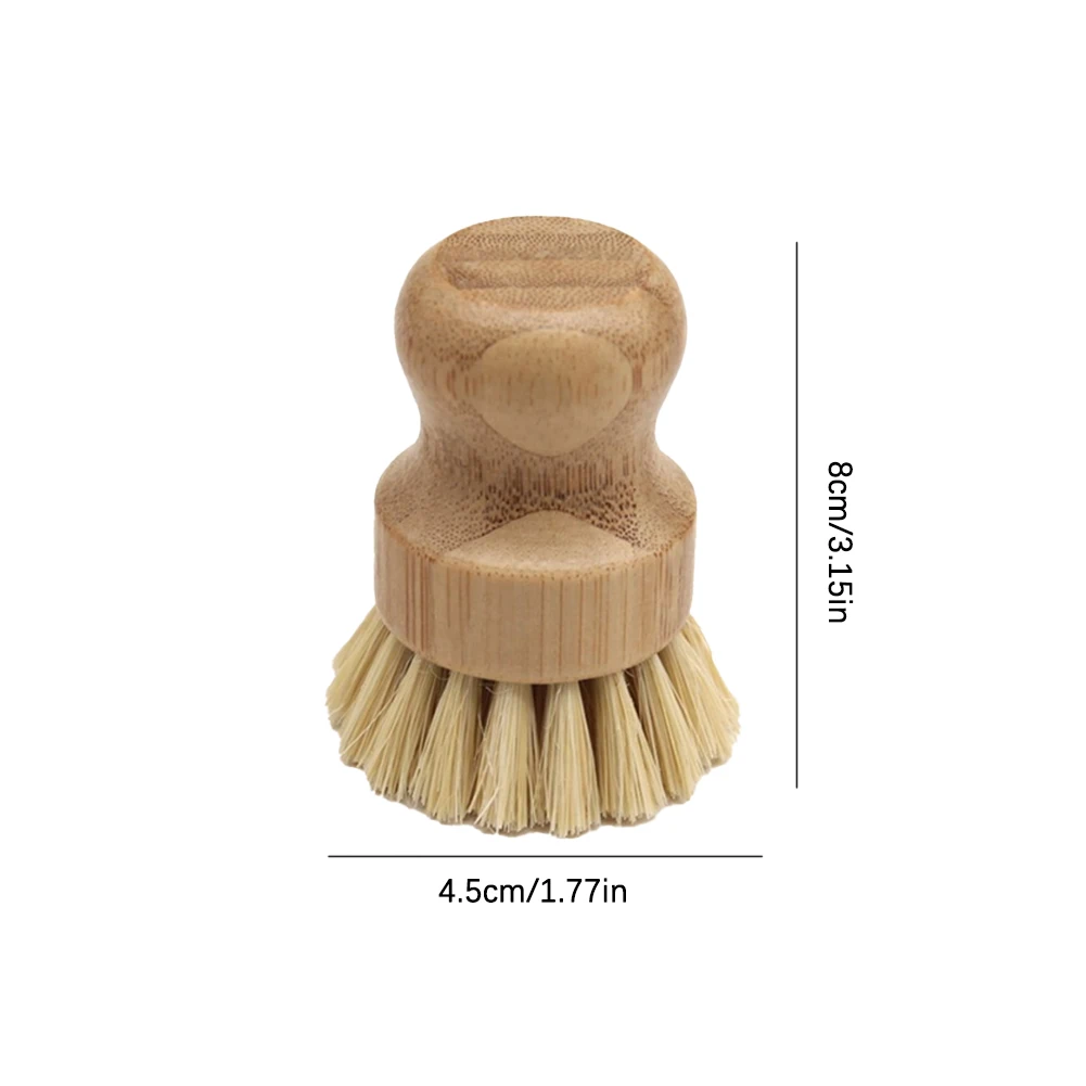 

Dish Scrub Brush Bamboo Palm Brush Round Cleaning Brush for Dish Pots Pans Kitchen Sink