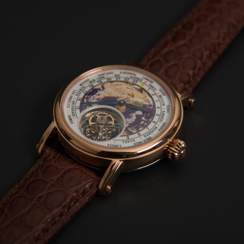 Tourbillon часы для мужчин Топ бренд класса люкс 100% с земляным циферблатом из кожи