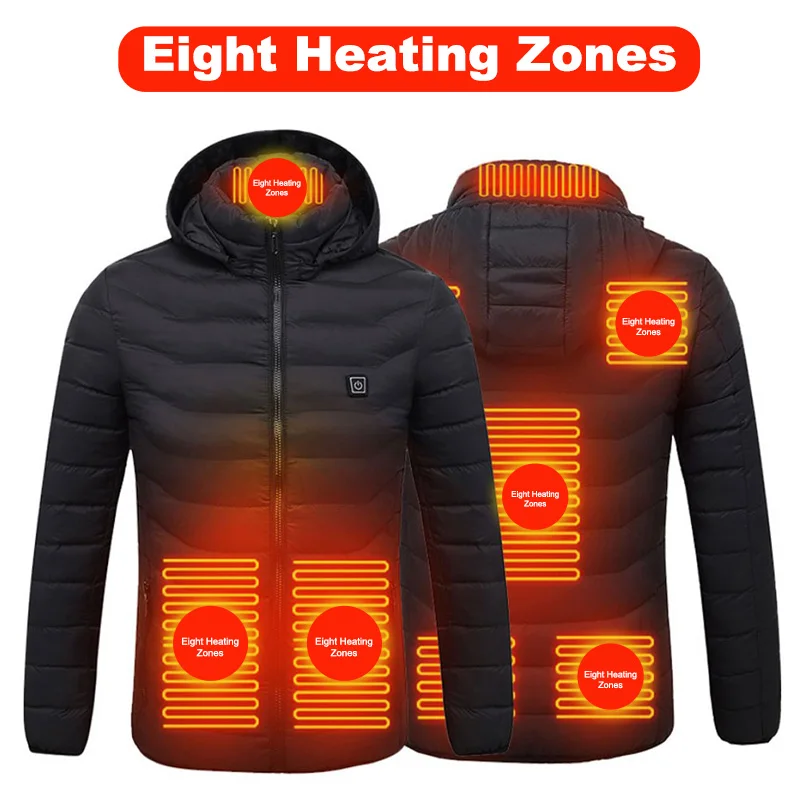 

8 Areas Heated Jacket Heating Coat Unisex Heated Vest Men Women'S Warm Vest Chaleco Calefactor Electric Hunting Vest 발열조끼